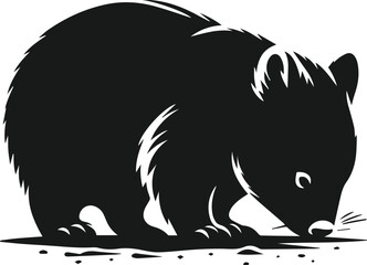 Vector silhouette of a wombat