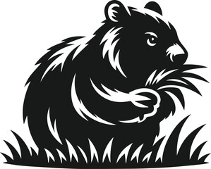 Vector silhouette of a wombat