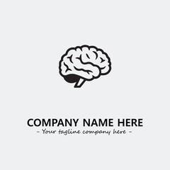 Brain illustration black and white for logo company vector image
