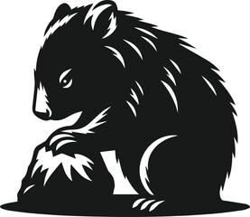 Vector silhouette of a wombat