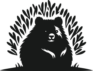 Vector silhouette of a wombat