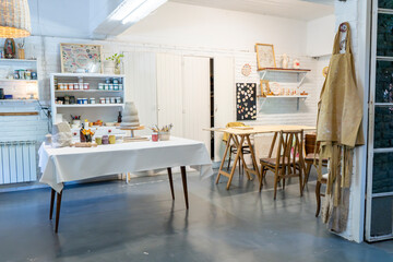 Cozy studio of a ceramic artist
