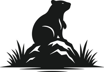 Vector silhouette of a wombat