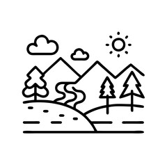 landscape icon, landscape vector illustration-simple illustration of landscape, perfect for landscape logos and icons