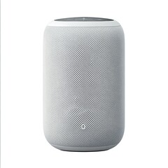 Gray cylinder smart speaker