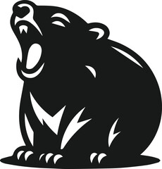 Vector silhouette of a wombat