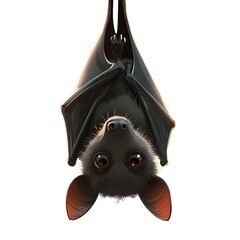 Tiny vampire bat cartoon illustration