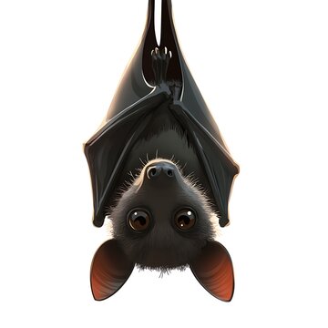 Tiny vampire bat cartoon illustration