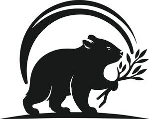 Vector silhouette of a wombat