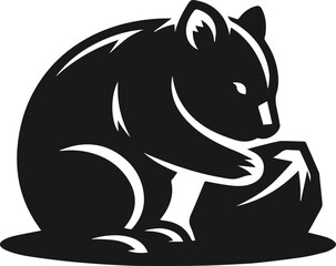Vector silhouette of a wombat