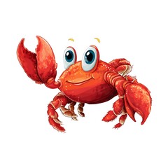 Cartoon baby crab on sand