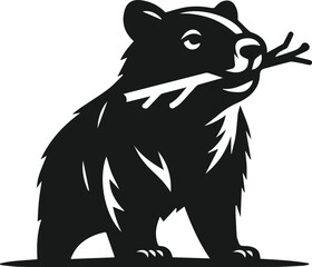 Vector silhouette of a wombat