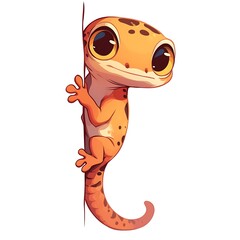 Cartoon house gecko on surface