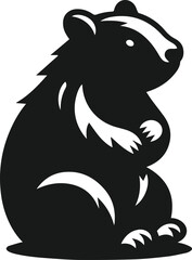 Vector silhouette of a wombat