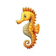 Cartoon seahorse with curled tail