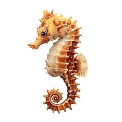 Tiny seahorse floating gently cartoon