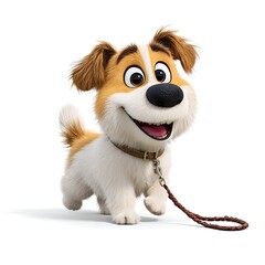 Cartoon character walking dogs in park