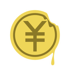 溶けるお金アイコン　円