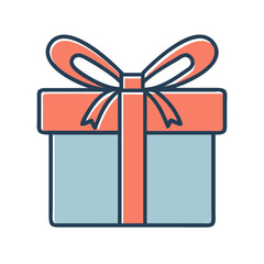 Gift Box with Ribbon Bow Icon Design