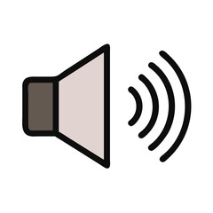 Loudspeaker with Sound Waves Icon Design