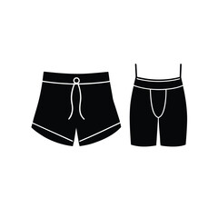Swimming trunks black isolated on vector art illustration © Jumur