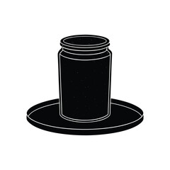 An empty jar black isolated on a vector art illustration