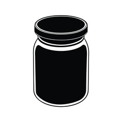 An empty jar black isolated on a vector art illustration
