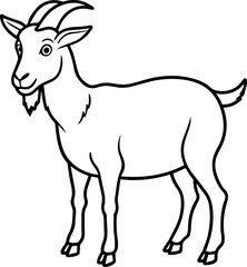 goat outline vector illustration line art
