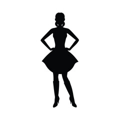 Soft glow woman boot black isolated on vector art illustration