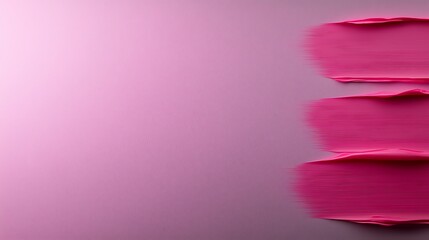 Three pink brush strokes on a soft pink gradient background with smooth textures