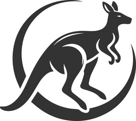 Vector silhouette of a kangaroo