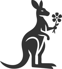 Vector silhouette of a kangaroo