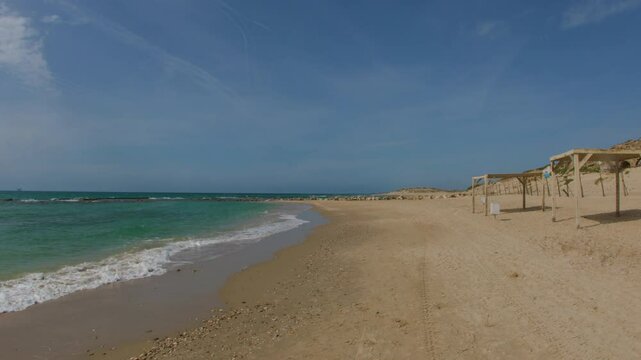Beach at Caesarea, near the Roman city in what is now Israel. Caesarea. Israel.