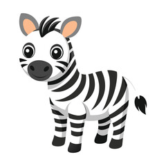 Cute zebra vector isolated on white background,