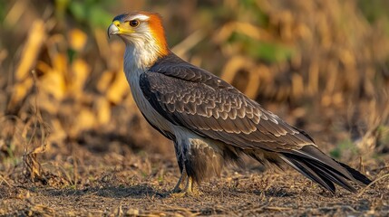 Fototapeta premium Majestic Red-headed Hawk in Golden Hour