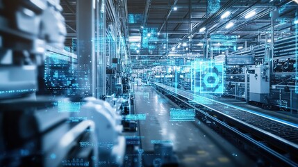 Obraz premium A fully automated warehouse optimizing product sorting and shipping.