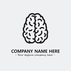 Brain illustration black and white for logo company vector image
