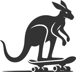 Vector silhouette of a kangaroo