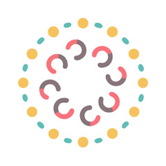 Circular Confetti Pattern Symbol Icon Design