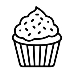 Cupcake with Decorative Sprinkles Icon Design