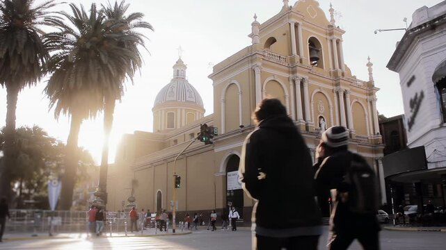 San Francisco Church and Convent in Historic Downtown San Miguel de Tucuman - Argentina - 4K