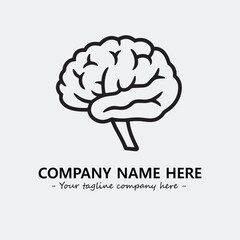 Brain illustration black and white for logo company vector image
