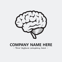 Brain illustration black and white for logo company vector image

