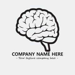Brain illustration black and white for logo company vector image
