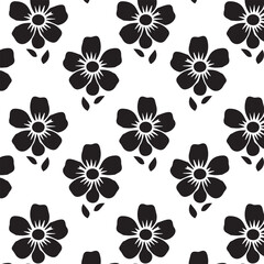 Fototapeta premium Flower geometric pattern. Seamless vector background. White and black ornament. Ornament for fabric, wallpaper, packaging. Decorative print