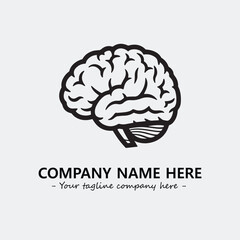 Brain illustration black and white for logo company vector image
