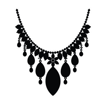 A fancy neckless black isolated on vector art illustration