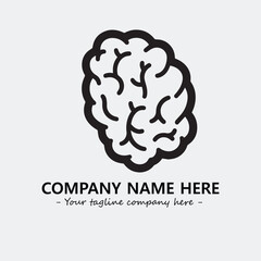 Brain illustration black and white for logo company vector image
