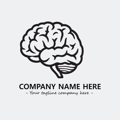Brain illustration black and white for logo company vector image

