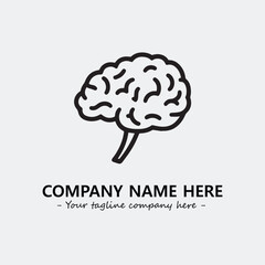 Brain illustration black and white for logo company vector image
